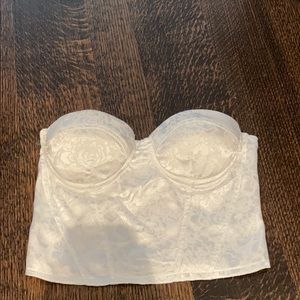 White corset top satin